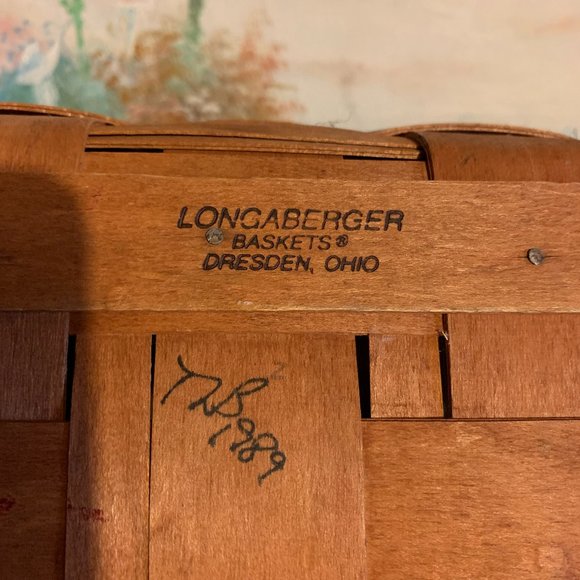 Bundle 𝅺2 Longaberger 1996 Handwoven Large/Small Square Baskets   12'' - Picture 8 of 16